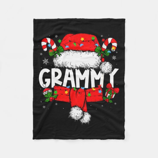 Womens Grammy Christmas Pajama Santa Claus Family Fleecedecke (Vorderseite)