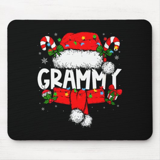 Womens Grammy Christmas Pajama Santa Claus Family  Mousepad (Vorne)