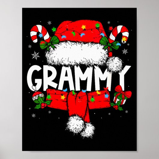 Womens Grammy Christmas Pajama Santa Claus Family Poster (Vorne)