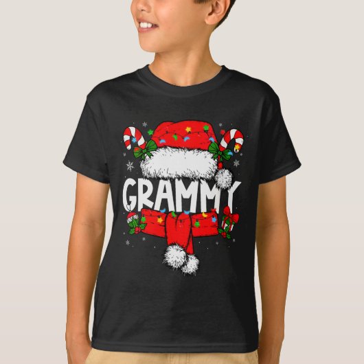 Womens Grammy Christmas Pajama Santa Claus Family T-Shirt (Vorderseite)