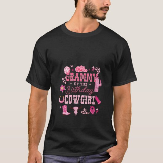 Womens Grammy Of The Birthday Cowgirl Rodeo Cowgir T-Shirt (Vorderseite)