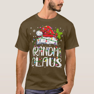 Womens Grandma Claus Christmas Lights Pajama Fami T-Shirt