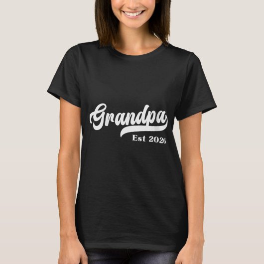 Womens Grandpa Est 2026 New Grandfather Design V-n T-Shirt (Vorderseite)