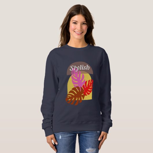 Women's Gray Stylish Boho Sweatshirt (Vorne ganz)