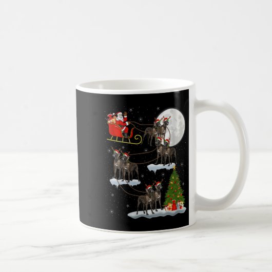 Womens Great Dane Dog Santa Sleigh Flying Funny Ma Kaffeetasse (Rechts)