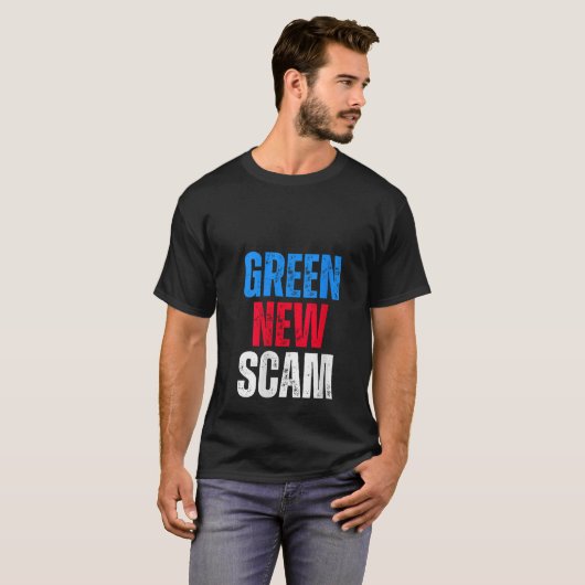 Womens Green New Scam USA Amerika Funny Meme V Nec T-Shirt (Vorne ganz)