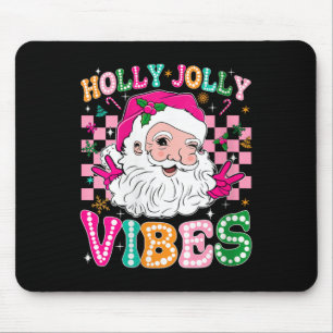 Womens Groovy Niedlich Santa Claus Weihnachten Vib Mousepad