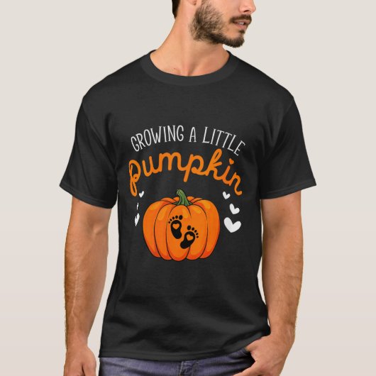 Womens Growing A-little Pumpkin Halloween Pregnanc T-Shirt (Vorderseite)
