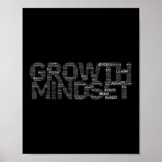 Womens Growth Mindset Motivation And Insrational V Poster (Vorne)