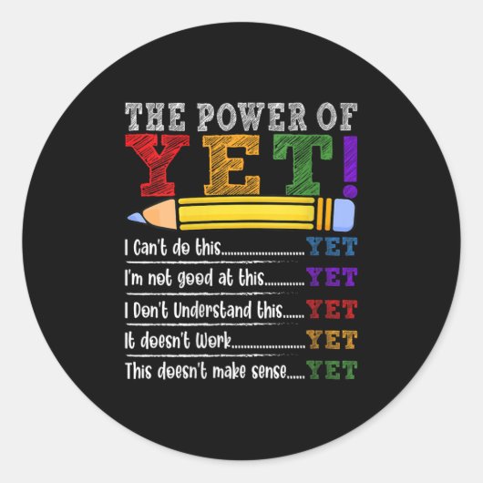 Womens Growth Mindset Teacher Motivational Sitive  Runder Aufkleber (Vorderseite)