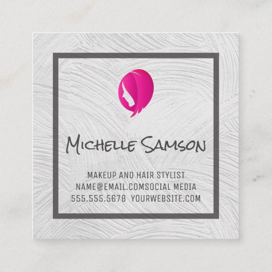 Womens Hair | Berufliche Friseurin Quadratische Visitenkarte (Rückseite)