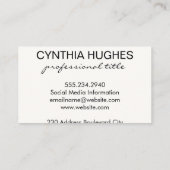 Womens Hair Black Leather Visitenkarte (Rückseite)