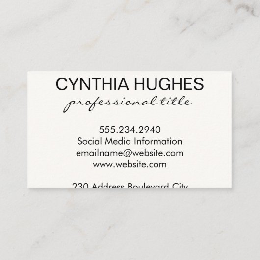 Womens Hair Black Leather Visitenkarte (Rückseite)