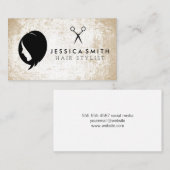 Womens Hair | Salon Scissors | Grunge Visitenkarte (Vorne/Hinten)