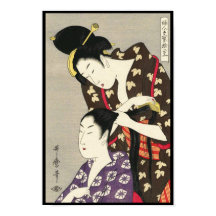 Womens hairdressing Utamaro Yuyudo ukiyo-e art