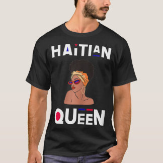 Womens Haitian Queen Haitianische Flagge Schwarze T-Shirt