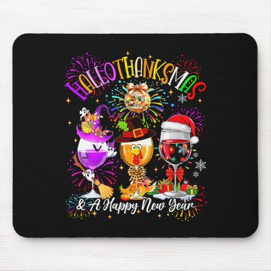 Womens Hallothanksmas & A Happy New Year Firew Mousepad (Vorne)