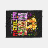 Womens Hallothanksmas & A Happy New Years Eve Fleecedecke (Vorderseite (Horizontal))