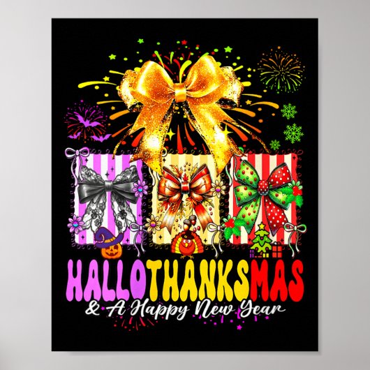 Womens Hallothanksmas & A Happy New Years Eve Poster (Vorne)