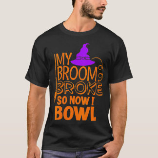 Womens Halloween 10 Button Bowling Strike Funny Wi T-Shirt