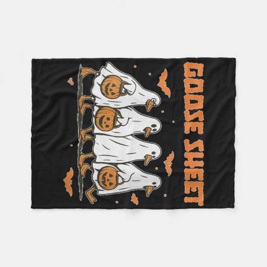 Womens Halloween Fall Goose Sheet Ghost Floral Aut Fleecedecke (Vorderseite (Horizontal))
