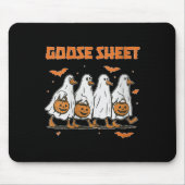 Womens Halloween Fall Goose Sheet Ghost Floral Aut Mousepad (Vorne)