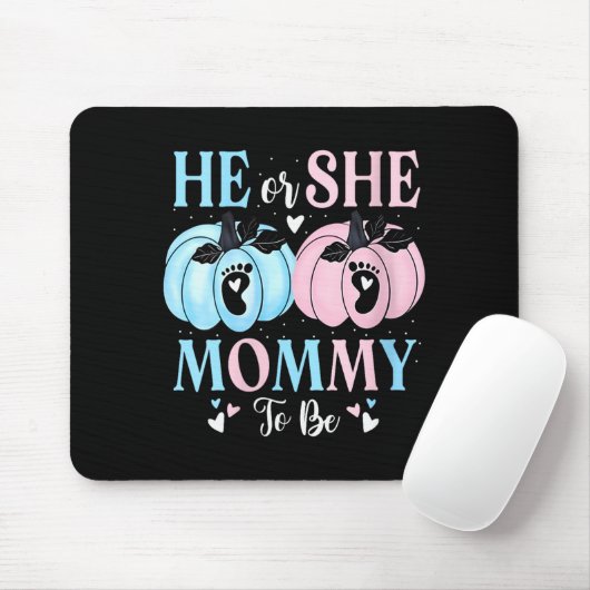 Womens Halloween Pumpkin Gender Reveal He Or She M Mousepad (Mit Mouse)