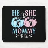 Womens Halloween Pumpkin Gender Reveal He Or She M Mousepad (Vorne)