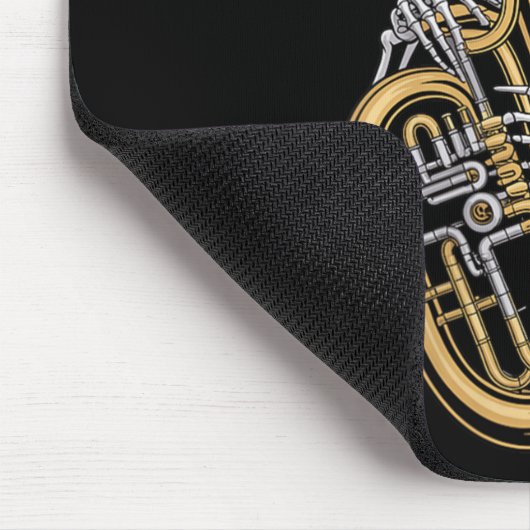 Womens Halloween Skeleton Tuba Tubist V-neck Mousepad (Ecke)