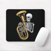 Womens Halloween Skeleton Tuba Tubist V-neck Mousepad (Mit Mouse)