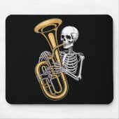 Womens Halloween Skeleton Tuba Tubist V-neck Mousepad (Vorne)