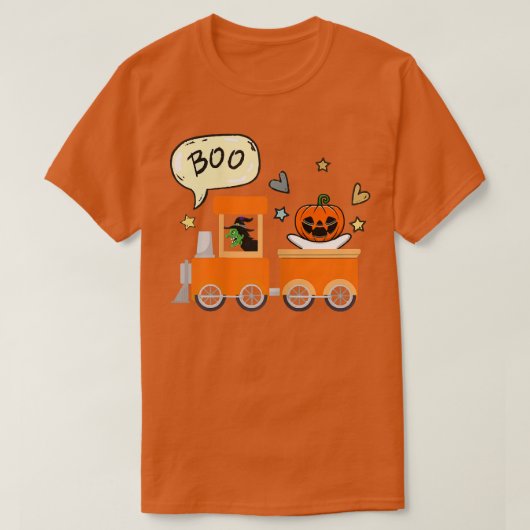 Womens Halloween Train Boo Funny Ghost Pumpkin Hal T-Shirt (Design vorne)