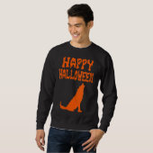 Womens Halloween Wolf Hallow Graveyard Pumpkin Sweatshirt (Vorne ganz)