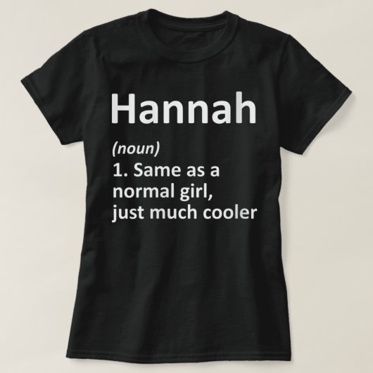 Womens HANNAH Definition Personalisiert Name Funny T-Shirt (Design vorne)