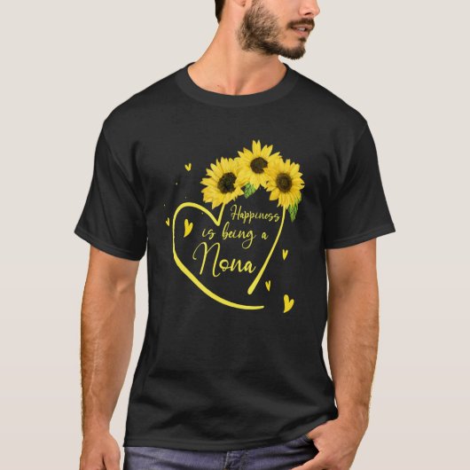 Womens Happiness Is Being A Nona Sunflower T-Shirt (Vorderseite)