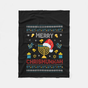 Womens Happy Chrismukkah Funny Hanukkah Weihnachte Fleecedecke