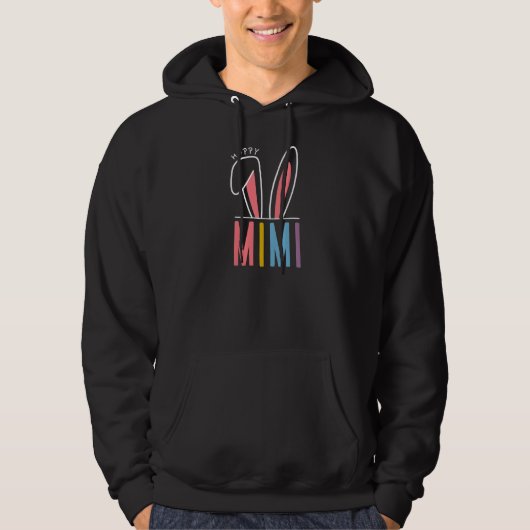 Womens Happy Easter Day 2023 Hoppy Mimi Bunny Funn Hoodie (Vorderseite)
