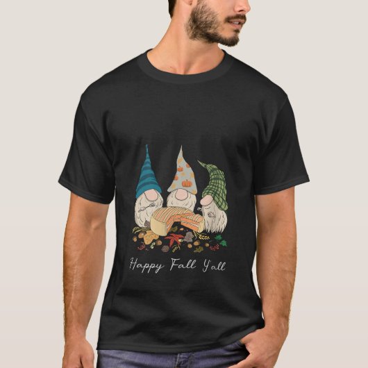 Womens Happy Fall Y All Pumpkin Gnomes Food Hallow T-Shirt (Vorderseite)
