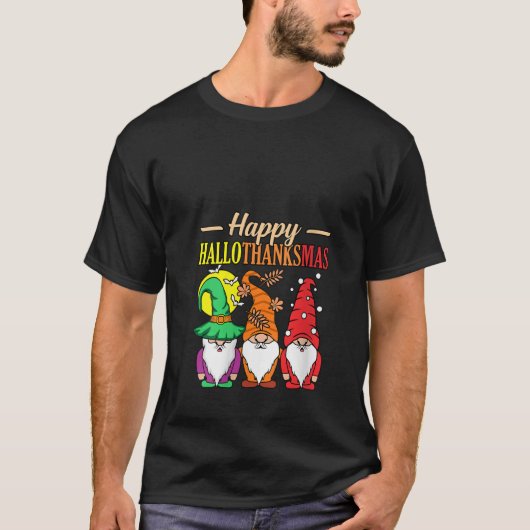 Womens Happy Hallothanksmas Halloween Thanksgiving T-Shirt (Vorderseite)