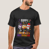 Womens Happy Hallothanksmas Wine Halloween Thanksg T-Shirt (Vorderseite)