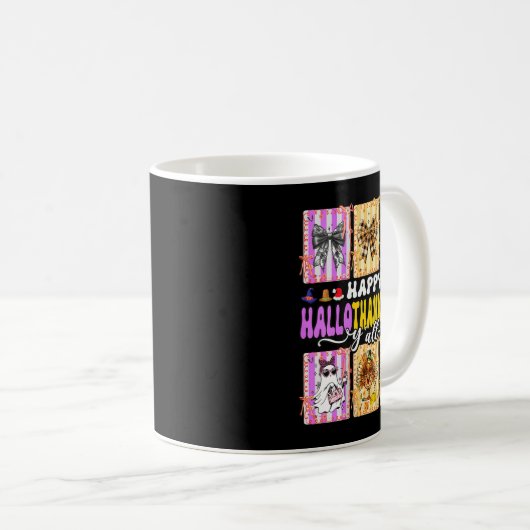 Womens Happy Hallothanksmas Y’all Funny Holiday Ma Kaffeetasse (VorderseiteRechts)