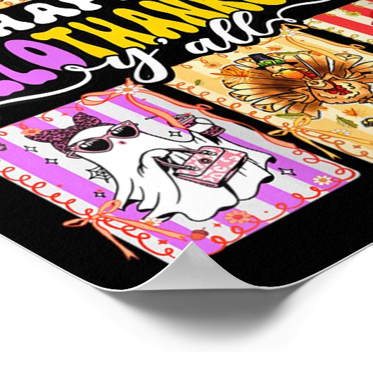 Womens Happy Hallothanksmas Y’all Funny Holiday Ma Poster (Ecke)