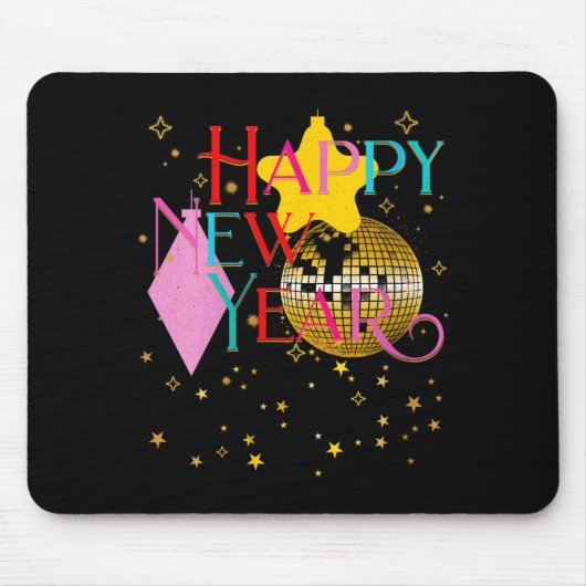 Womens Happy New Years Eve Party Supplies 2026 Mat Mousepad (Vorne)