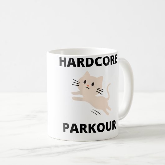 Womens Hardcore Parkour Kitten Kaffeetasse (VorderseiteRechts)