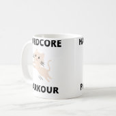 Womens Hardcore Parkour Kitten Kaffeetasse (Vorderseite Links)