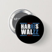 Womens Harris Wz Rizz Funny Voting Kamala Präsiden Button (Vorne & Hinten)