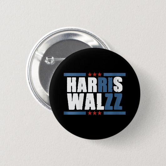 Womens Harris Wz Rizz Funny Voting Kamala Präsiden Button (Vorne & Hinten)
