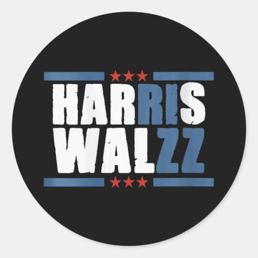 Womens Harris Wz Rizz Funny Voting Kamala Präsiden Runder Aufkleber (Vorderseite)
