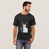 Womens Hate The Holidays Angry Cat Reindeer Funny  T-Shirt (Vorne ganz)