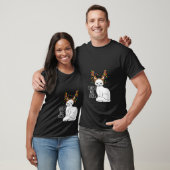 Womens Hate The Holidays Angry Cat Reindeer Funny  T-Shirt (Unisex)